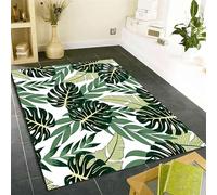 SOJAWA Green Plant Area Rug, 60x90cm Tropical Rainforest Plant Leaf Large Rugs, Soft Non-Slip Room Decorative Floor Carpets, Suitable for Corridor Kitchen Dining Room Dormitory Carpet