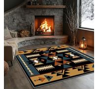 SOJAWA Living Room Aztec Rug, 90x150cm, Southwestern Geometric Abstract Pattern Rug, Native American Country Style Doormat, Washable, Non-Slip, Soft Small Rugs, Tribal Home Decor
