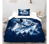 SOJFGSNAJ A Wolf's Howl Duvet Cover Sets Jungle Animals Ultrasoft Hypoallergenic Reversible Duvet Covers Bedding Set With Zipper Closure Single(135x200cm)