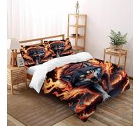 SOJFGSNAJ Angry Wolf Double Duvet Set Jungle Animals Premium Brushed Microfiber Duvet Cover Bedding Set With Zipper Closure King（220x240cm）