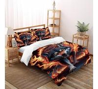 SOJFGSNAJ Angry Wolf Duvet Cover Sets Jungle Animals Premium Brushed Microfiber Duvet Cover Double Ultrasoft Non Iron Luxury Bedding Set With Zipper Closure Super King（260x220cm）