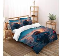 SOJFGSNAJ Astronaut Double Duvet Set Totem - Ultrasoft Hypoallergenic Reversible Quilt Cover Bedding Set With Zipper Closure Double（200x200cm）