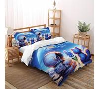 SOJFGSNAJ Astronauts And Cats Duvet Cover Sets Hypoallergenic Duvet Double Cover Set Non Iron Luxury Bedding Sets With Zipper Closure King（220x240cm）