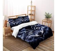 SOJFGSNAJ Blue Wolf Duvet Cover Sets Animal Totem - Premium Microfiber Duvet Cover Sets 3 PCs Set Non Iron Luxury Bedding Sets With Zipper Closure Double（200x200cm）