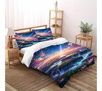 SOJFGSNAJ Colorful Starry Sky Double Duvet Set Totem Ultrasoft Hypoallergenic Duvet Double Cover Non Iron Luxury Bedding Set With Zipper Closure Super King（260x220cm）
