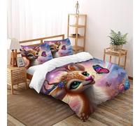 SOJFGSNAJ Cute Spotted Deer Bedding Set Theme Bedspread Cute Animals Duvet Cover Set Chic Breathable Comforter Cover for Boys & Girls with Pillowcase Super King（260x220cm）
