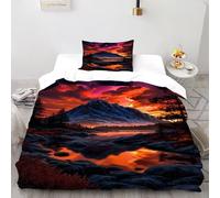 SOJFGSNAJ Distant Mountains Double Duvet Set Totem Premium Brushed Microfiber Duvet Cover Double Non Iron Luxury Bedding Set With Zipper Closure Single（135x200cm）