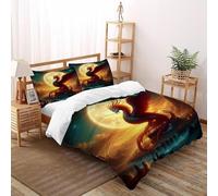 SOJFGSNAJ Flying Dragon Kingdom Double Duvet Set Premium Brushed Microfiber Duvet Cover Double Non Iron Luxury Bedding Set With Zipper Closure King（220x240cm）