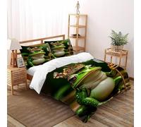 SOJFGSNAJ Frog Crown Double Duvet Set Premium Brushed Microfiber Duvet Cover Set Non Iron Luxury Bedding Sets With Zipper Closure King（220x240cm）