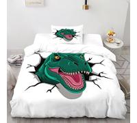 SOJFGSNAJ Green Dinosaur Duvet Cover Sets Animal Totem - Ultrasoft Hypoallergenic Reversible Quilt Cover Set Non Iron Luxury Bedding Sets With Zipper Closure Single（135x200cm）
