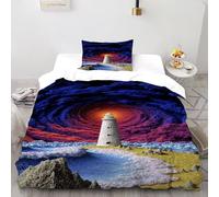 SOJFGSNAJ Lonely Lighthouse Duvet Cover Sets Totem Ultrasoft Hypoallergenic Reversible Duvet Covers With Zipper Closure Single（135x200cm）