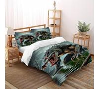 SOJFGSNAJ Mutated Crocodile Duvet Cover Sets - Ultrasoft Hypoallergenic Reversible Quilt Cover Bedding Set With Zipper Closure Super King(260x220cm)