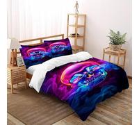 SOJFGSNAJ Pink And Blue Skulls Double Duvet Set Totem Premium Brushed Microfiber Duvet Cover Double Ultrasoft Set Non Iron Luxury Bedding Sets With Zipper Closure Super King(260x220cm)