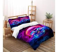SOJFGSNAJ Pink And Blue Skulls Duvet Cover Sets Totem Ultrasoft Hypoallergenic Reversible Duvet Covers Bedding Set With Zipper Closure King(220x240cm)