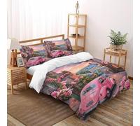 SOJFGSNAJ Pink Car Duvet Cover Sets Totem Ultrasoft Hypoallergenic Reversible Duvet Covers Bedding Set With Zipper Closure King(220x240cm)