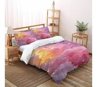 SOJFGSNAJ Pink Clouds Double Duvet Set Totem Premium Brushed Microfiber Duvet Cover Double Ultrasoft With Zipper Closure Double(200x200cm)