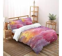 SOJFGSNAJ Pink Clouds Double Duvet Set Totem Premium Brushed Microfiber Duvet Cover Double Ultrasoft Non Iron Luxury Bedding Set With Zipper Closure Super King(260x220cm)