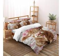 SOJFGSNAJ Pink Cow Double Duvet Set Animal Totem Ultrasoft Hypoallergenic Reversible Duvet Covers Set Non Iron Luxury Bedding Sets With Zipper Closure Super King(260x220cm)