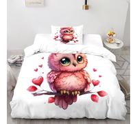 SOJFGSNAJ Pink Little Bird Double Duvet Set - Premium Microfiber Duvet Cover Sets 2 PCs Set Non Iron Luxury Bedding Sets With Zipper Closure Single(135x200cm)