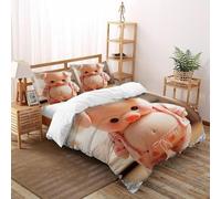 SOJFGSNAJ Pink Piglet Double Duvet Set Animal Totem - Premium Microfiber Duvet Cover Sets 3 PCs Bedding Set With Zipper Closure Double(200x200cm)