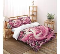 SOJFGSNAJ Pink Swan Duvet Cover Sets Ocean Totem Hypoallergenic Duvet Double Cover Non Iron Luxury Bedding Set With Zipper Closure Super King（260x220cm）