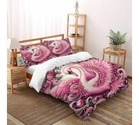 SOJFGSNAJ Pink Swan Duvet Cover Sets Ocean Totem - Premium Microfiber Duvet Cover Sets 3 PCs Set Non Iron Luxury Bedding Sets With Zipper Closure King（220x240cm）