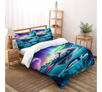 SOJFGSNAJ Polar Bears And Penguins Duvet Cover Sets Premium Brushed Microfiber Duvet Cover Double Ultrasoft Non Iron Luxury Bedding Set With Zipper Closure King（220x240cm）