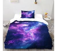SOJFGSNAJ Purple Astronaut Duvet Cover Sets Totem - Ultrasoft Hypoallergenic Reversible Quilt Cover Set Non Iron Luxury Bedding Sets With Zipper Closure Single（135x200cm）