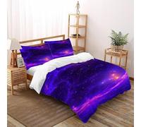 SOJFGSNAJ Purple Starry Sky Double Duvet Set Totem Premium Brushed Microfiber Duvet Cover Set Non Iron Luxury Bedding Sets With Zipper Closure Super King（260x220cm）