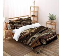 SOJFGSNAJ Python Patterned Car Double Duvet Set Premium Brushed Microfiber Duvet Cover Double Ultrasoft Bedding Set With Zipper Closure King(220x240cm)