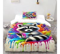 SOJFGSNAJ Red Panda Double Duvet Set - Ultrasoft Hypoallergenic Reversible Quilt Cover Set Non Iron Luxury Bedding Sets With Zipper Closure Single（135x200cm）