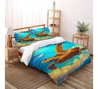 SOJFGSNAJ Sky Turtle Duvet Cover Sets Animal Totem Hypoallergenic Duvet Double Cover Set Non Iron Luxury Bedding Sets With Zipper Closure Double（200x200cm）