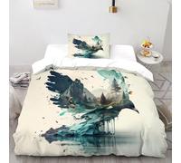 SOJFGSNAJ The Kingdom of Birds Duvet Cover Sets Ultrasoft Hypoallergenic Duvet Double Cover Set Non Iron Luxury Bedding Sets With Zipper Closure Single(135x200cm)