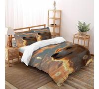 SOJFGSNAJ The Little Dog Looks Up at The Sky Double Duvet Set Premium Brushed Microfiber Duvet Cover Double Ultrasoft Set Non Iron Luxury Bedding Sets With Zipper Closure Double（200x200cm）
