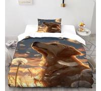 SOJFGSNAJ The Little Dog Looks Up at The Sky Duvet Cover Sets Premium Brushed Microfiber Duvet Cover Double Ultrasoft Non Iron Luxury Bedding Set With Zipper Closure Single（135x200cm）