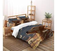SOJFGSNAJ The Little Dog Looks Up at The Sky Duvet Cover Sets Ultrasoft Hypoallergenic Reversible Duvet Covers Set Non Iron Luxury Bedding Sets With Zipper Closure King(220x240cm)