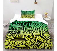 SOJFGSNAJ Totem Duvet Cover Set Green Gradient Soft Luxury Bedding Set Brushed Microfiber Duvet Covers 3D Printing 2 Piece Set Single（135x200cm）