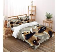 SOJFGSNAJ Two Pandas Double Duvet Set Jungle Animals Premium Brushed Microfiber Duvet Cover Non Iron Luxury Bedding Set With Zipper Closure Super King（260x220cm）