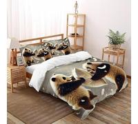 SOJFGSNAJ Two Pandas Duvet Cover Sets Jungle Animals Ultrasoft Hypoallergenic Reversible Duvet Covers Bedding Set With Zipper Closure Double（200x200cm）