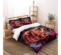 SOJFGSNAJ Violent Brown Bear Duvet Cover Sets Totem Premium Brushed Microfiber Duvet Cover Double Ultrasoft Set Non Iron Luxury Bedding Sets With Zipper Closure King(220x240cm)