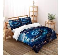 SOJFGSNAJ Vortex Starry Sky Double Duvet Set Totem Premium Brushed Microfiber Duvet Cover Bedding Set With Zipper Closure Super King(260x220cm)