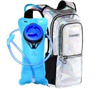 SoJourner Bags Rave Hydration Pack Backpack - 2L Water Bladder Included For Festivals, Raves, Hiking, Biking, Climbing, Running And More One Size Holographic - Silver