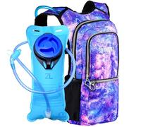 SoJourner Bags Rave Hydration Pack Backpack - 2L Water Bladder Included For Festivals, Raves, Hiking, Biking, Climbing, Running And More One Size Galaxy