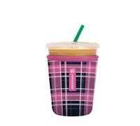 Sok It Java Sok Iced Coffee & Cold Soda Insulated Neoprene Cup Sleeve (Berry Plaid, Small: 16-20oz)
