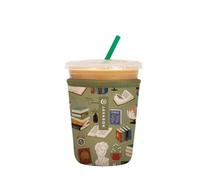 Sok It Java Sok Iced Coffee & Cold Soda Neoprene Cup Sleeve Insulated (Book Club, Small: 16-20 oz)
