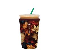 Sok It JavaSok Iced Coffee & Cold Soda Insulated Neoprene Cup Sleeve (Fall Blend, Medium: 22-28oz)