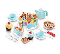 SOKA 54pc Birthday Party Cream Fruit Cake Dessert Cookies Cupcake Pretend Role Play Toy Food Set Afternoon Tea Party for Kids Children Girls Boys Age 6 year old +