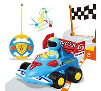 SOKA My First Remote Controlled Racing Car for Toddlers with Sound and Light Toy car Birthday Gift Present for Boys Girls - Blue