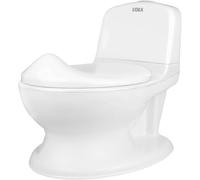 SOKA White Toddler Infant First Potty WC - Realistic Kids Training Toilet with Flush Sound, Lid, Seat & Storage - Baby Potty Chair for Boys & Girls, Portable & Easy to Clean, Ideal for Toilet Training