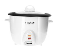 Sokany Rice Cooker 1.8L with Compact Steamer Basket and Keep Warm, White